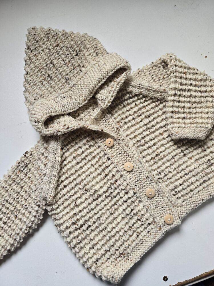 Oatmeal Hoodie, handmade by Karen
