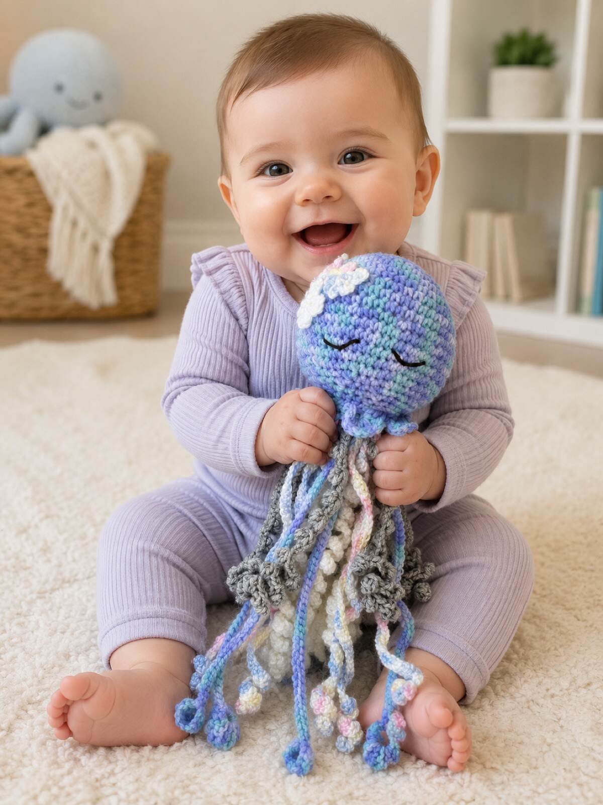 Sea Mist sleeping octopus shown held