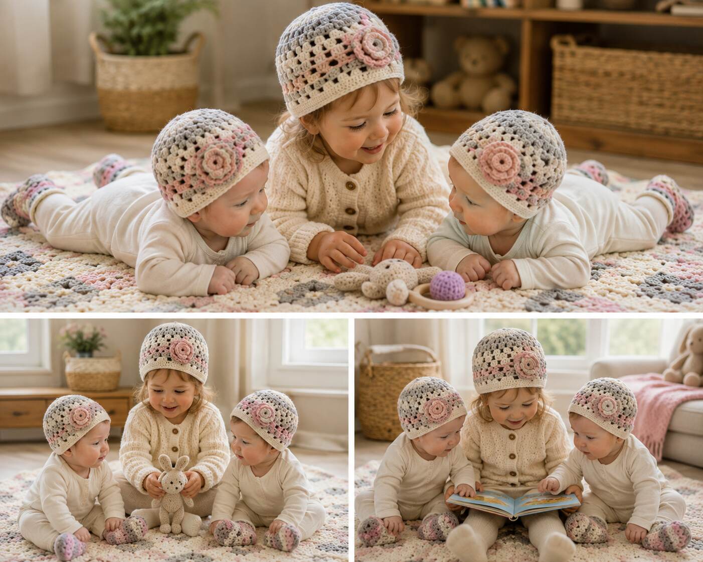 Dusky Rose Beanie shown worn